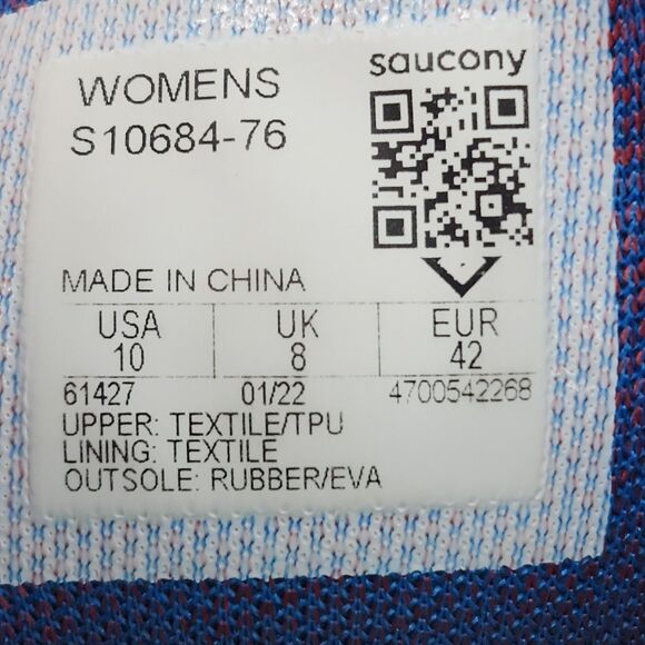 Saucony Ride 15 Running Shoes Women's Size 10 White/Blue/Red - Picture 9 of 9